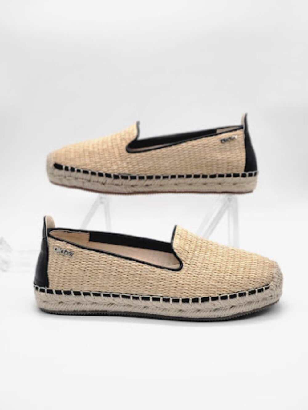 DKNY Mallandra Espadrille Flats Women's 7.5 Natural Raffia Slip On Shoes NWOB - Picture 5 of 8